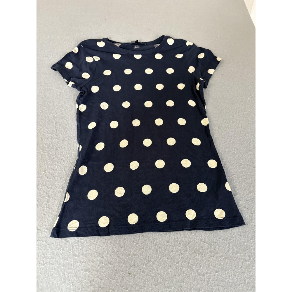 French Connection Shirt Womens Medium Blue Polka Dot Short Sleeve Tee‎ Top